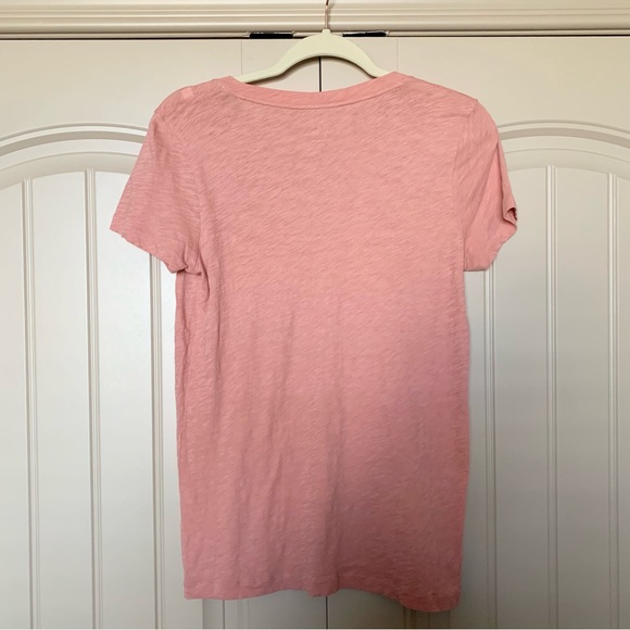 J.Crew Salmon Pink V-Neck Cotton T-Shirt - Picture 6 of 8